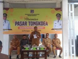 Bupati Mubar La Ode Darwin Resmikan Bangunan Baru Pasar Tongkoea